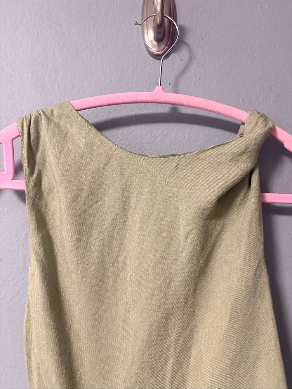 Zara Linen-Blend CutOut Sleeveless Midi Dress in Green. Size X-Small - Picture 6 of 13